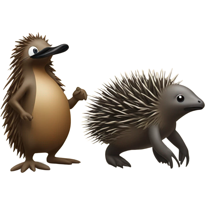 echidna beating up a platypus emoji