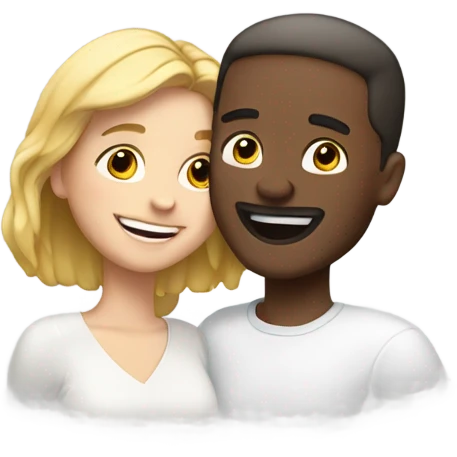Hyper love white man white woman emoji