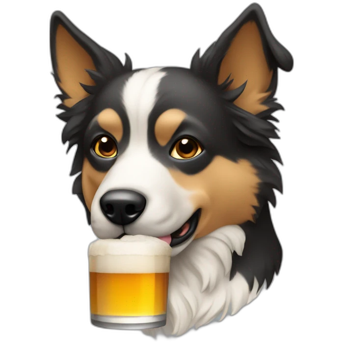 Chien qui boit une bière  emoji