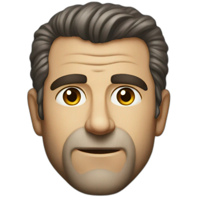 Young Mel Gibson portrait without smile emoji