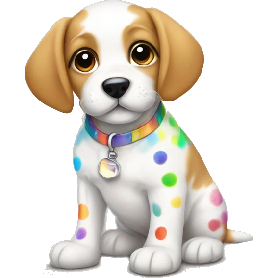 puppy with rainbow spots emoji