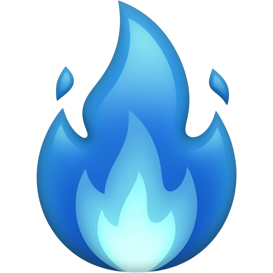 Blue fire emoji and light blue emoji