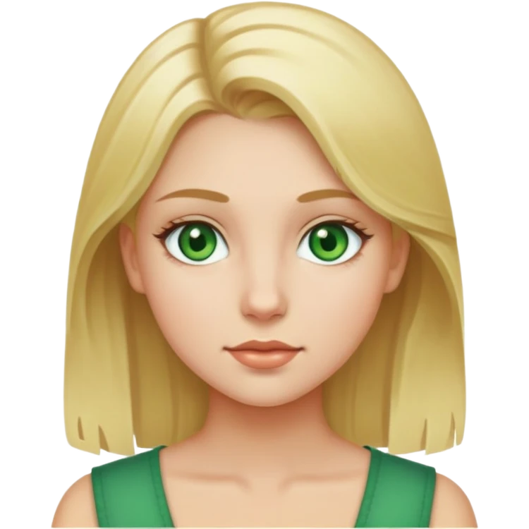 A girl with blonde hair and green eyes emoji