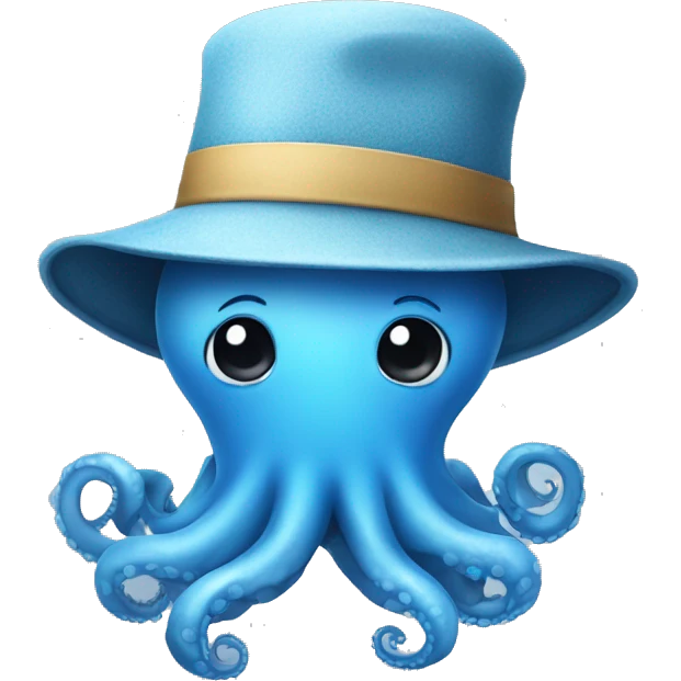 cute blue octopus in a hat emoji