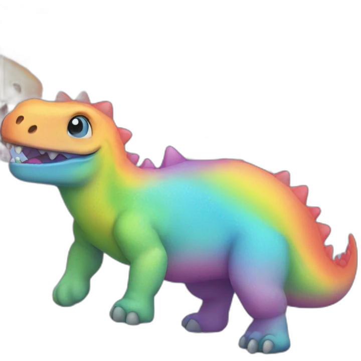 cute rainbow dinosaur emoji