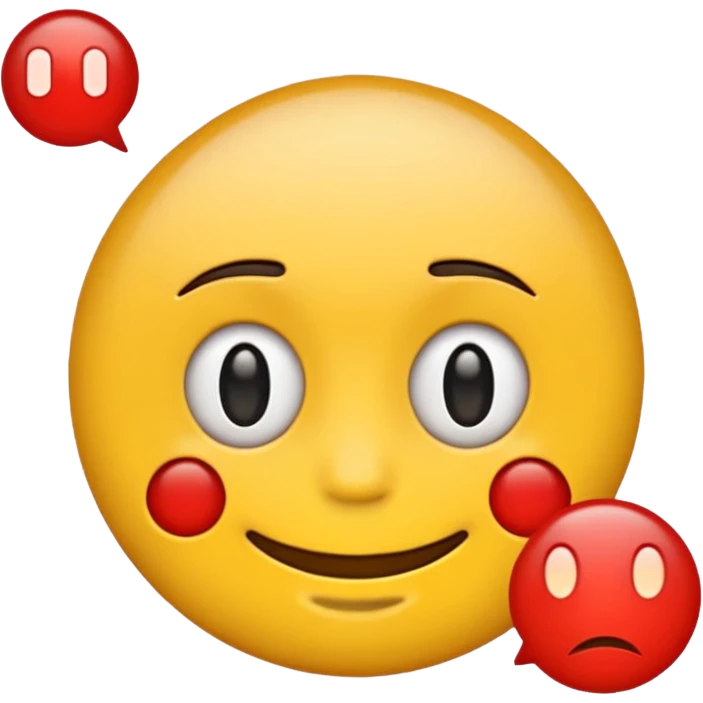 iPhone emoji with text message saying no not smiling and no red dots in dace but a text message emoji