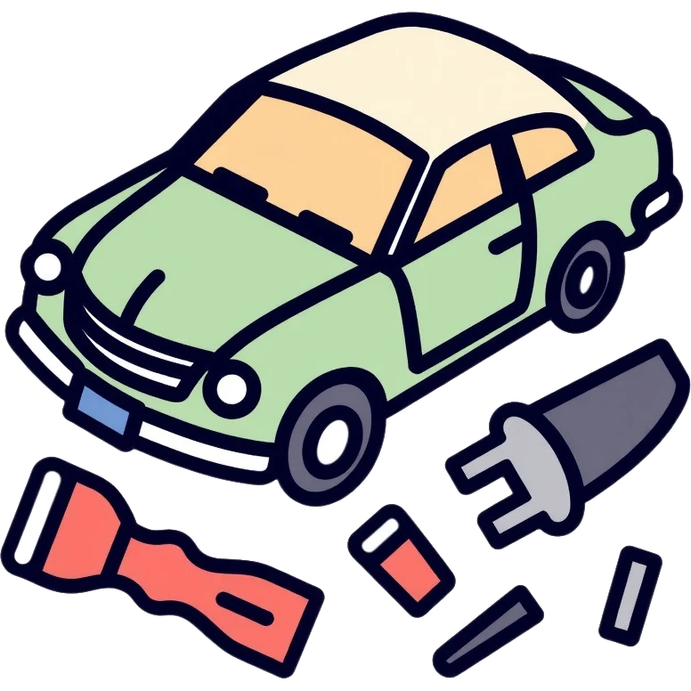car interior disassembly, dashboard parts removal, tools and car panels emoji
