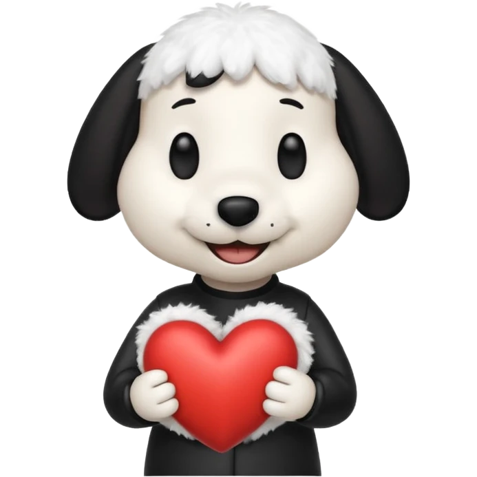 snoopy con un corazón entre los brazos  emoji
