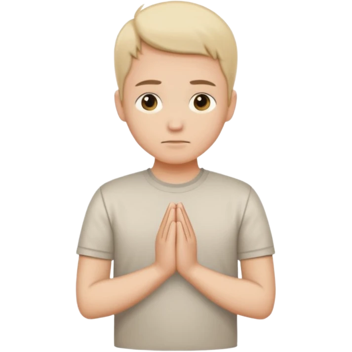 stand and wait with folded hands emoji