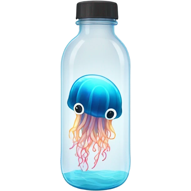 Jellyfish in water bottle  emoji