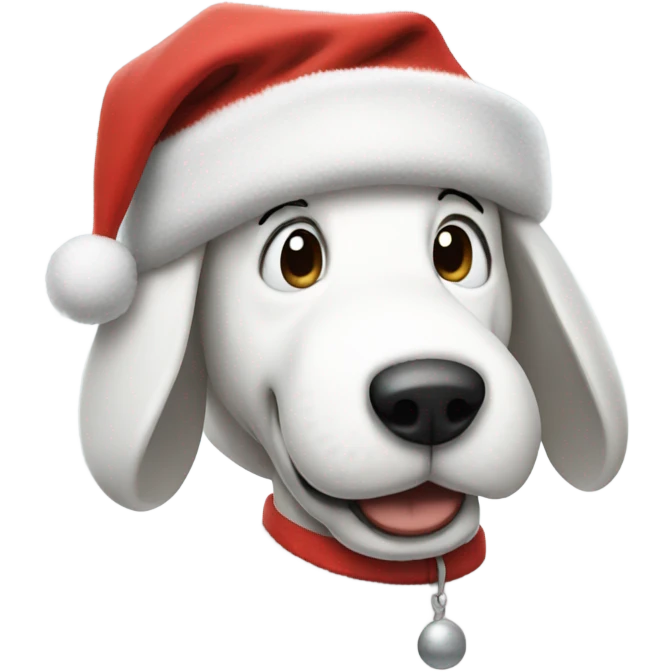 Snoopy with a Santa hat emoji