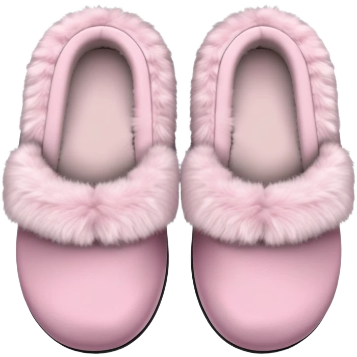 Powder pink fluffy slippers  emoji