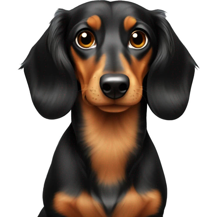 Black and tan long haired dachshund  emoji