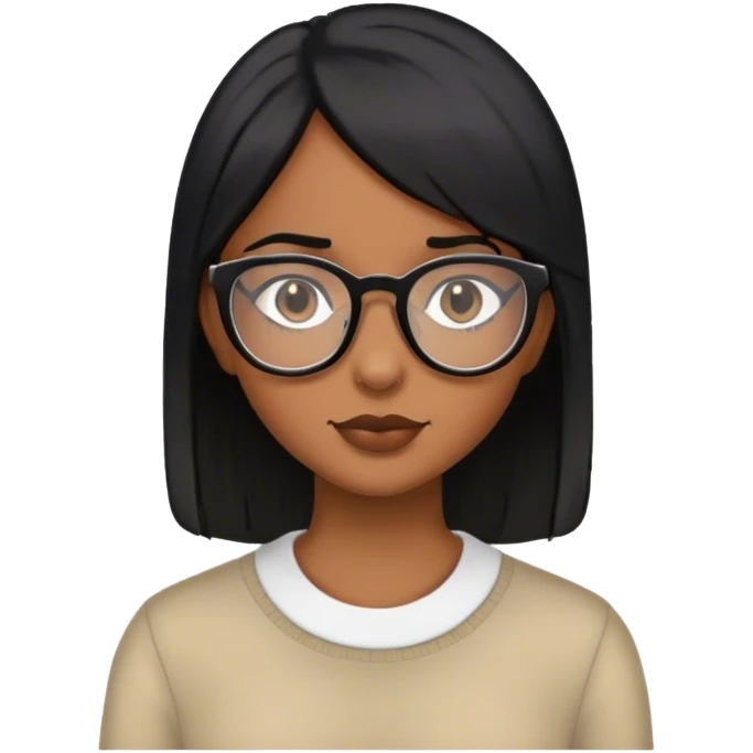 brown girl look alike madison beer with glasses and straight black hair emoji