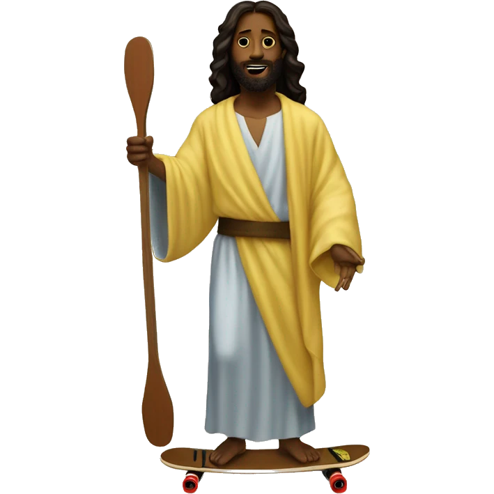 Black Jesus on a longboard! emoji