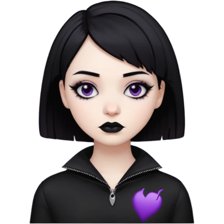 goth girl short hair emoji