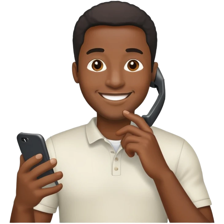 Genereta en emoji of a black main using Mobile phone emoji