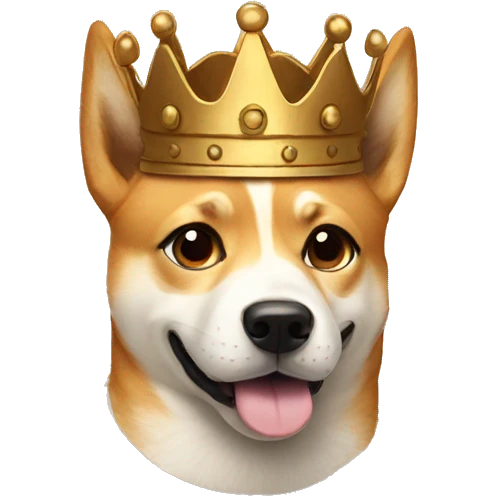 cute doge with bronze crown emoji