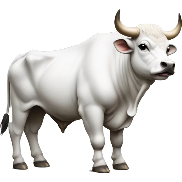 Side view of nandi bull sitting white  emoji
