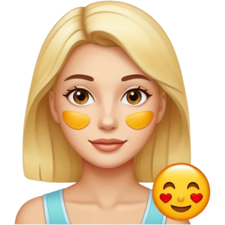 make an emoticon of a woman that has gel like under patches of skincare emoji
