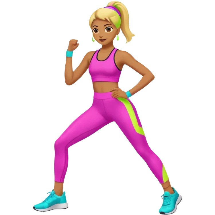 glow 80's work out emoji