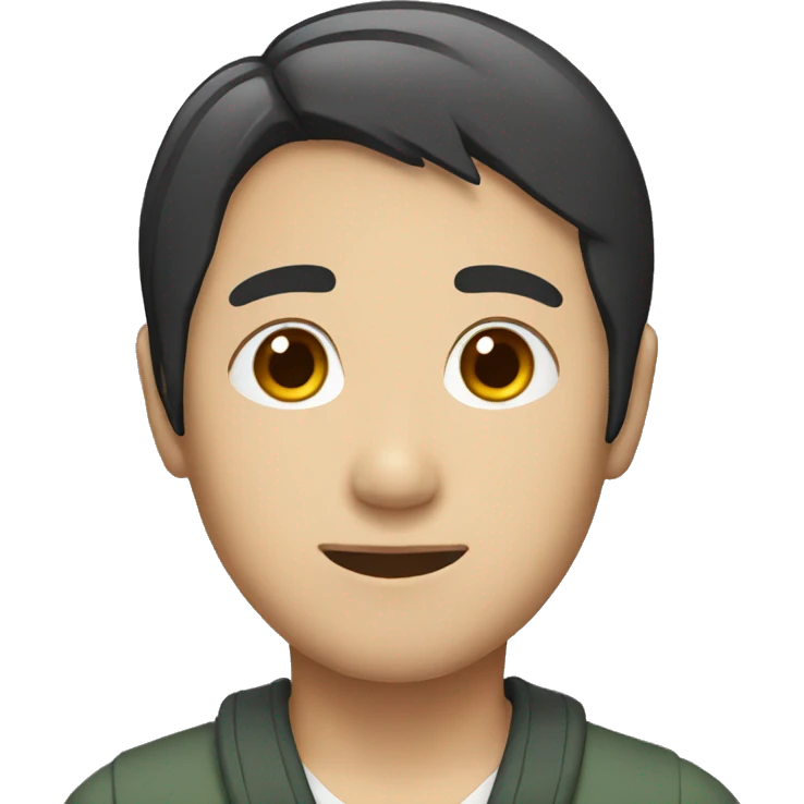 Japanese man with short black hair emoji