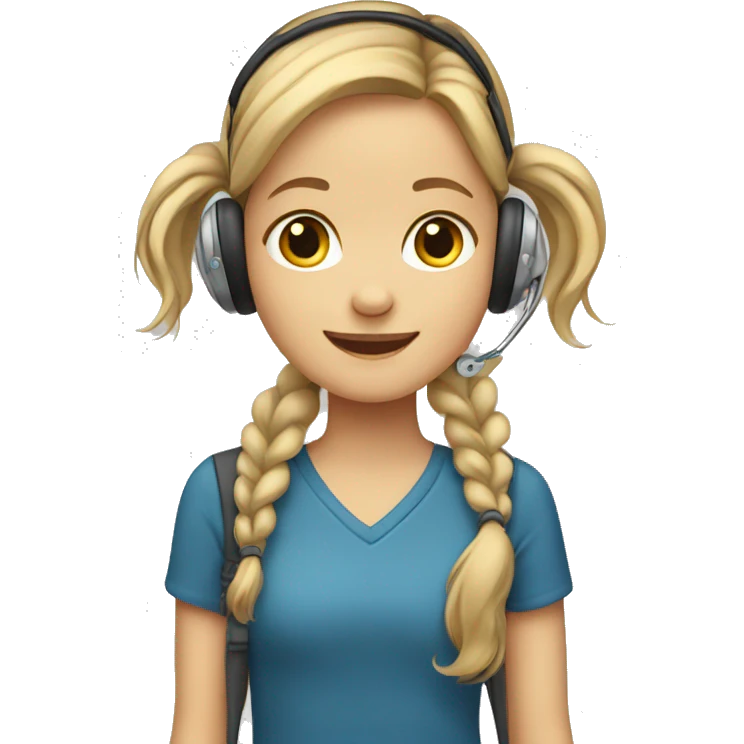 Girl with cochlear implant  emoji