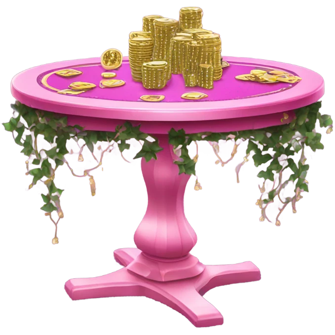 Pink gambling table with glitter and vines  emoji