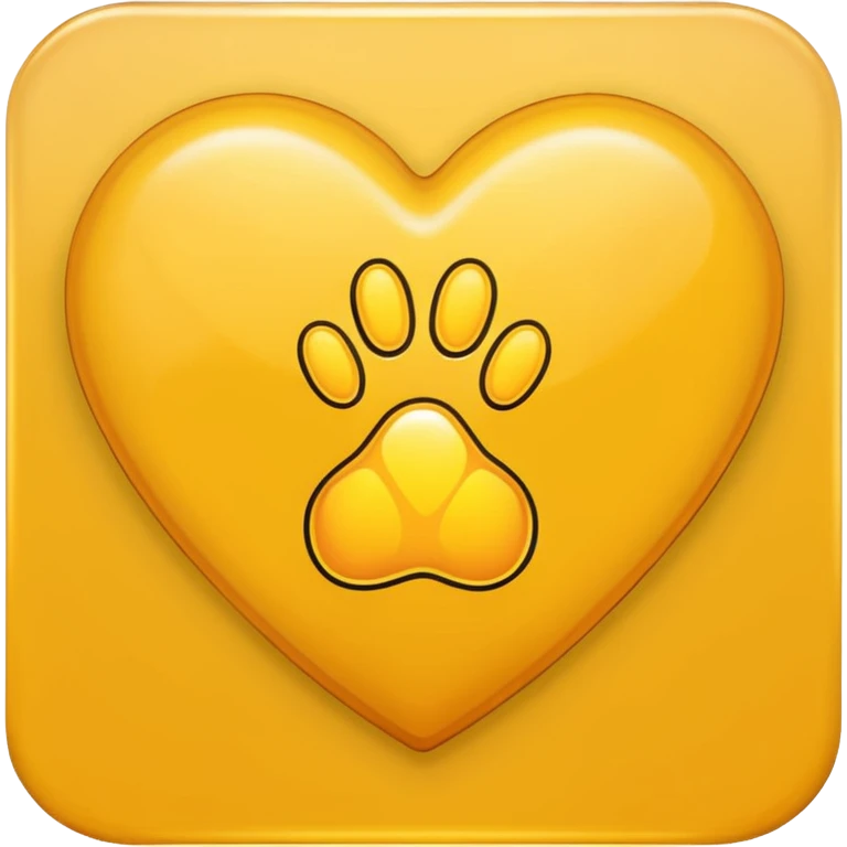 yellow heart with a paw print emoji