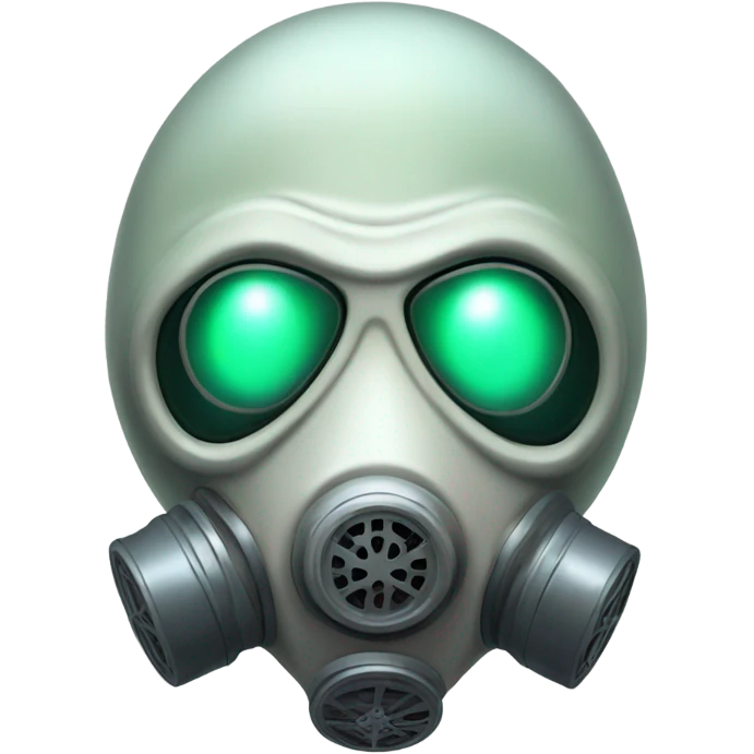 Alien wearing a gas mask emoji