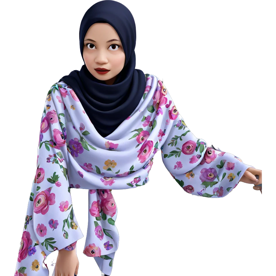 girl with floral scarf emoji
