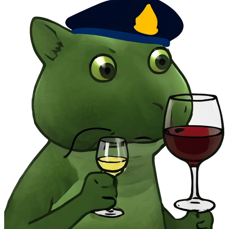Cat with glass of wine emoji