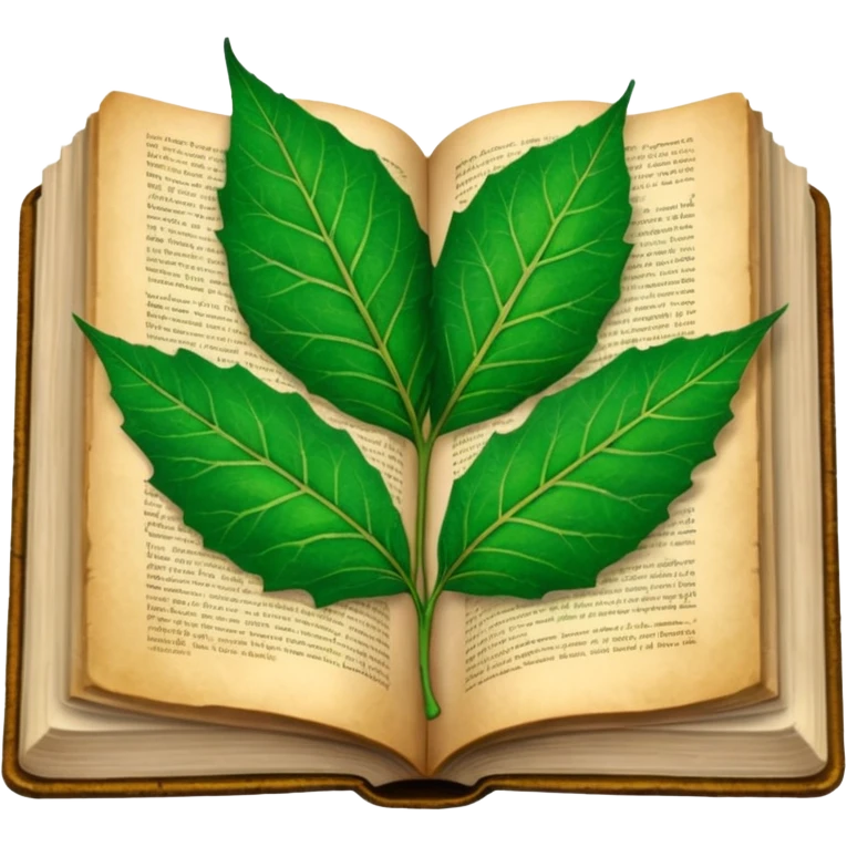 open textbook with a leaf inside emoji