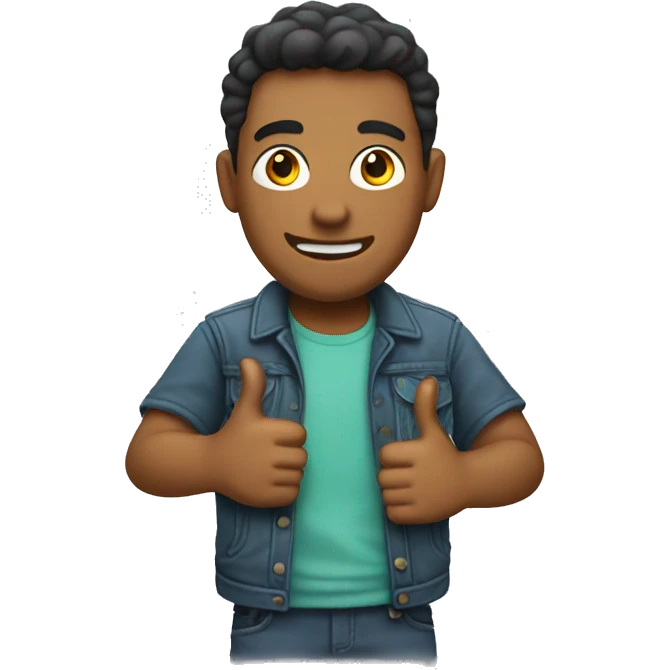 casual male with thumbs up emoji