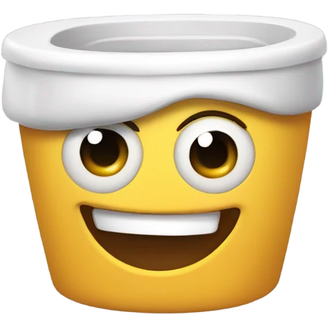 Toilet with a face emoji