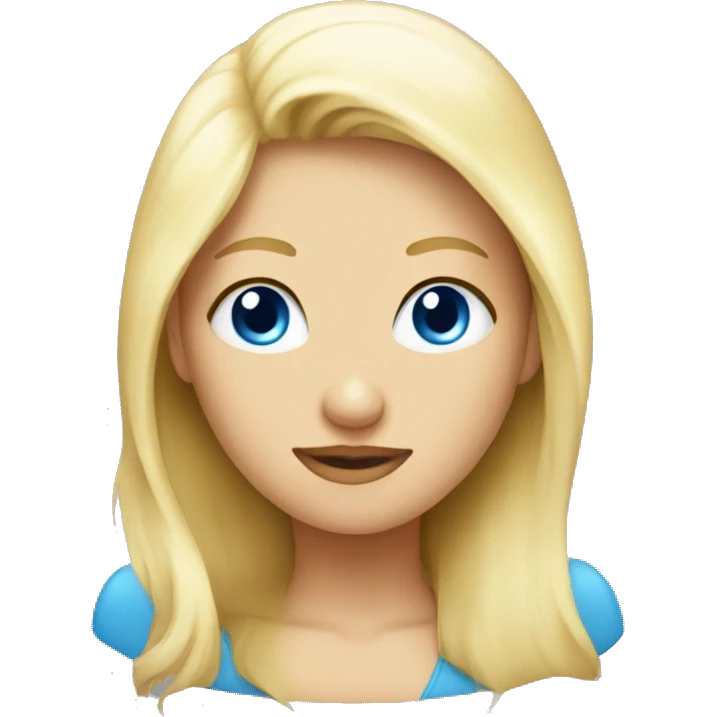 Blonde bird with blue eyes emoji
