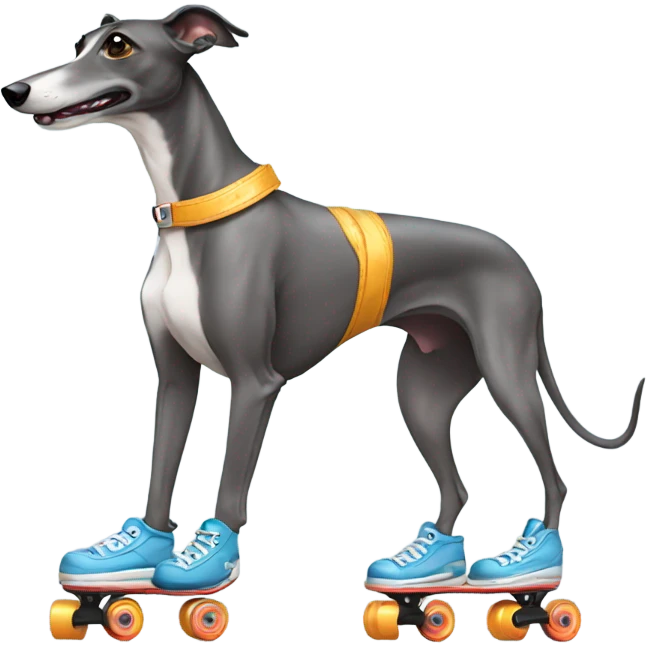 Greyhound on roller skates  emoji