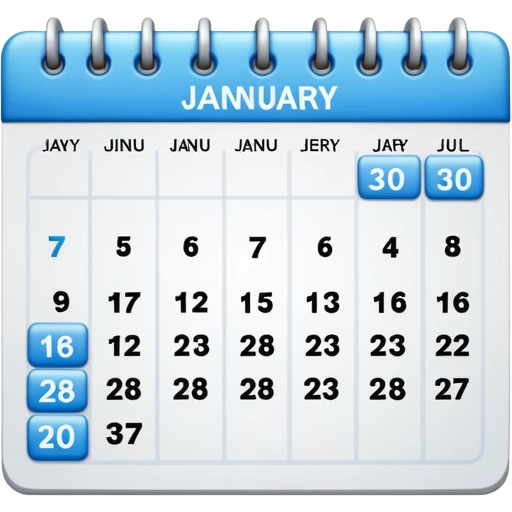 An emoji of a Calander page showing only January 30 emoji