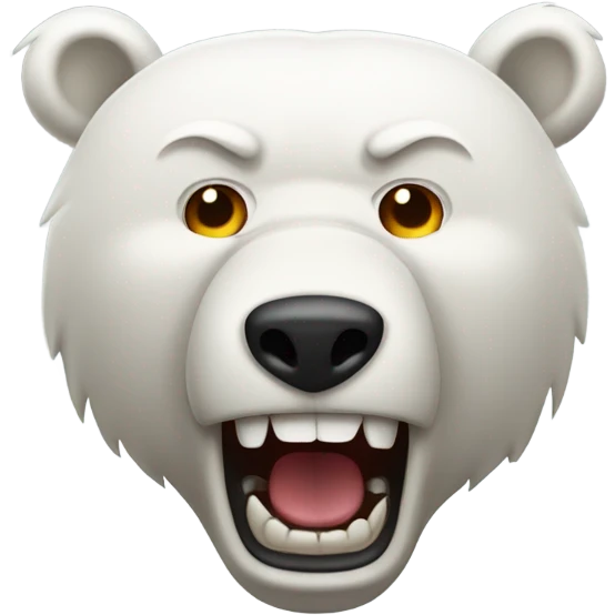 Angry white bear emoji