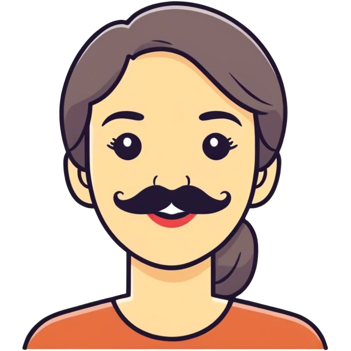 Lady with mustache  emoji