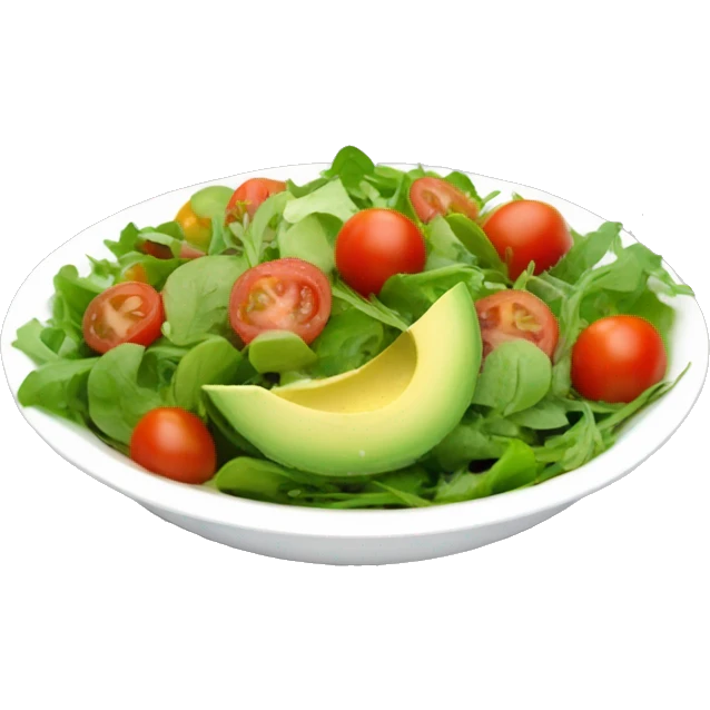 delicious salad with mini tomatoes arugula and avocado  emoji