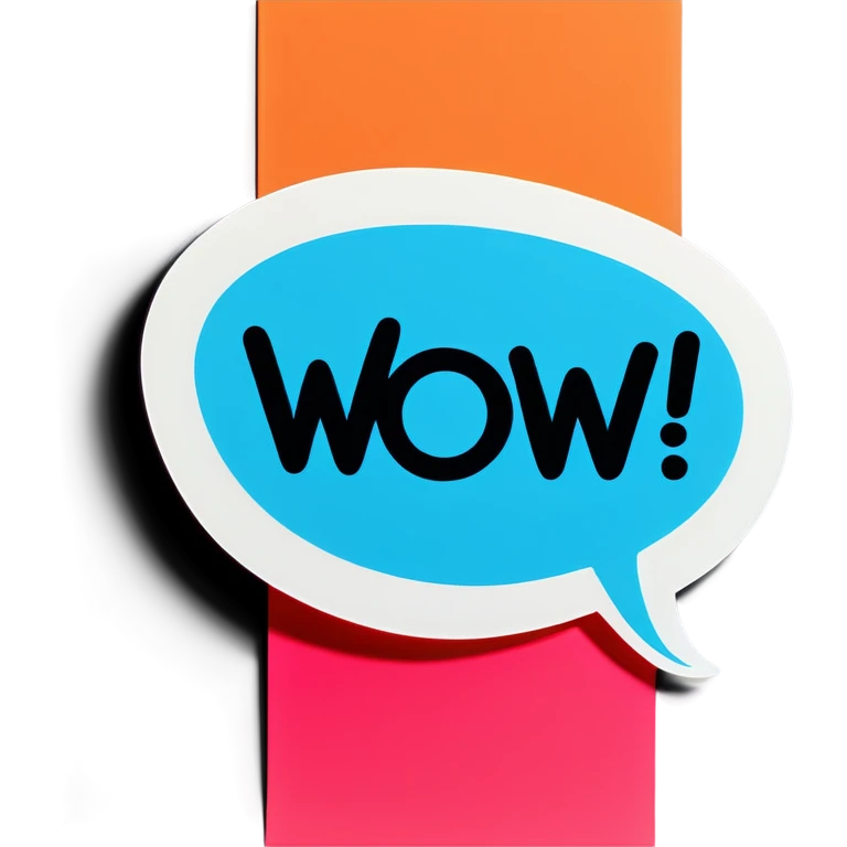 Speech bubble saying wow emoji