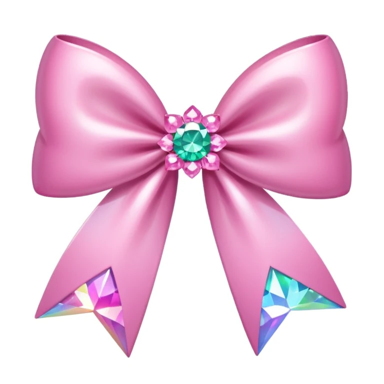 sakura bow with gem center emoji