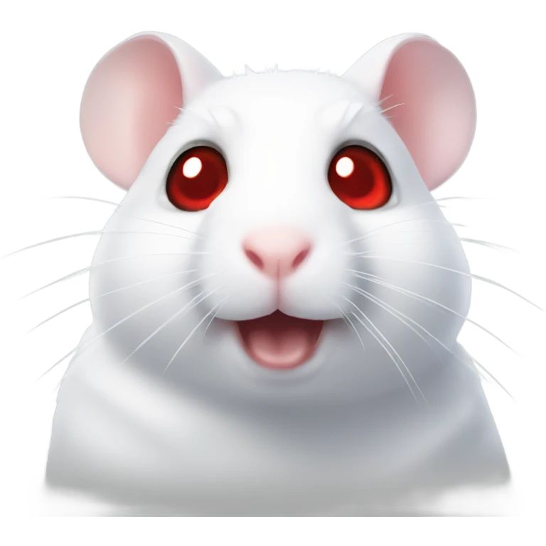 White hamster with red eyes emoji