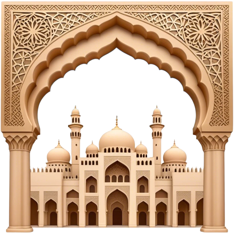 Cinematic Realistic Alhambra Landmark Emoji, capturing the intricate Moorish architecture, ornate arches. emoji