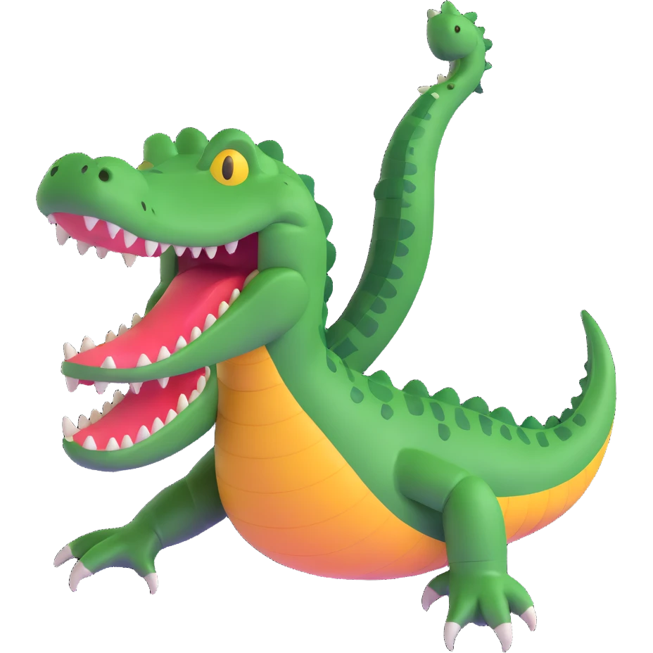 crocodile with a dynamic pose emoji