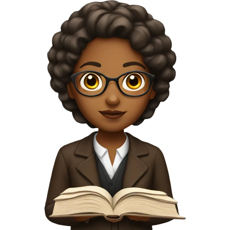 Brown girl with law book emoji