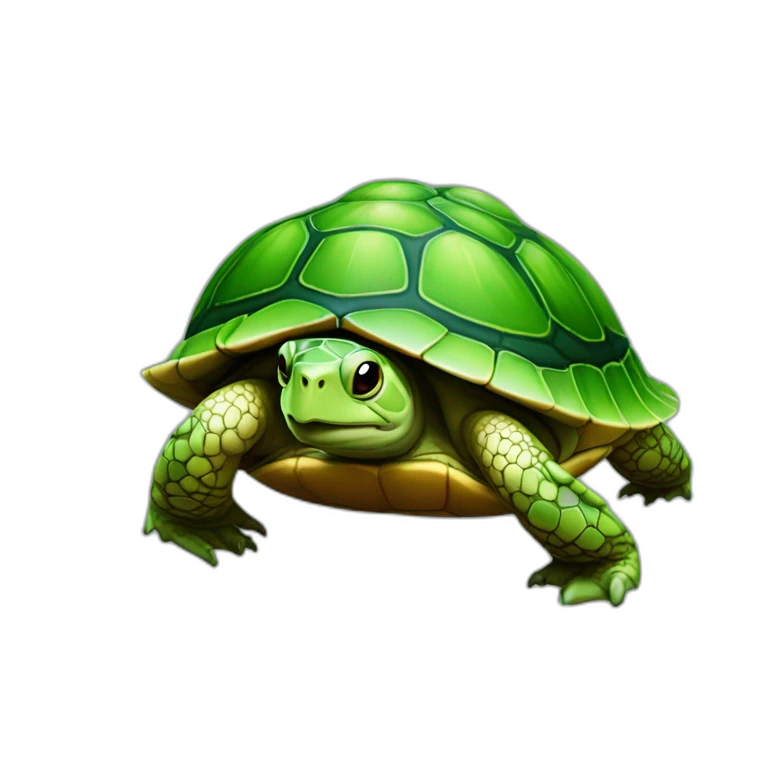 Tortue sur grenouille géante emoji