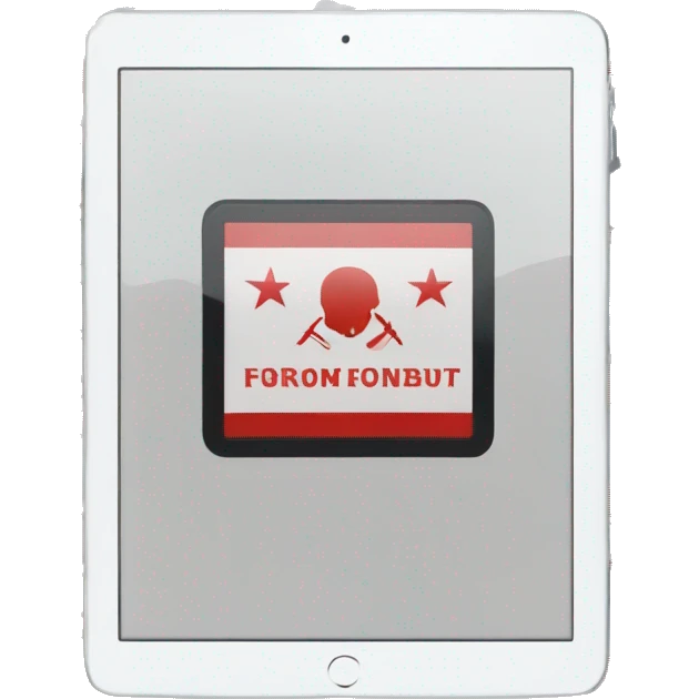 iPad tablet with English flag emoji