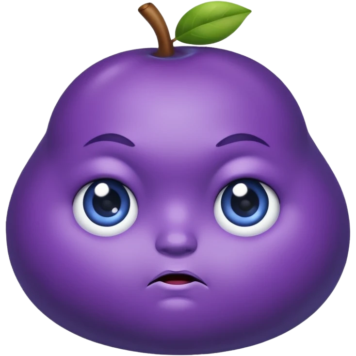 blueberry with a serious expression emoji